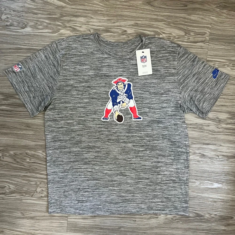 Nike New England Patriots Dri-FIT T-Shirt Mens XL Grey Pat Patriot 02ER-06G